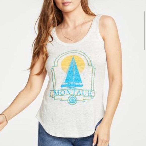 CHASER NWT MONTAUK NEW YORK TANK SLEEVELESS TOP - Picture 1 of 9